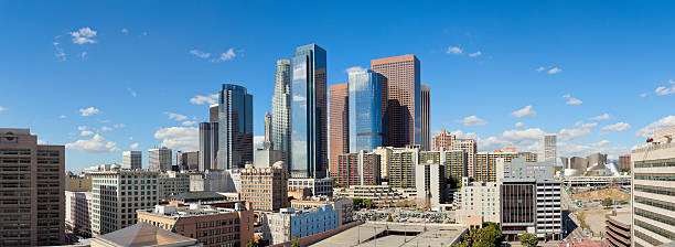 Panoramic View of Downtown Los Angeles stock photo