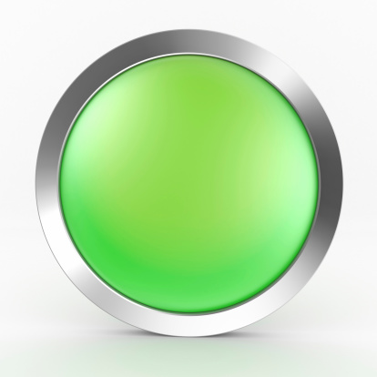 button with smiling face green - 3D illustration