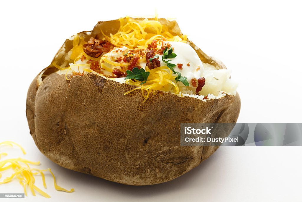 Batata Assada com um Extra de coberturas - Royalty-free Creme Amargo Foto de stock