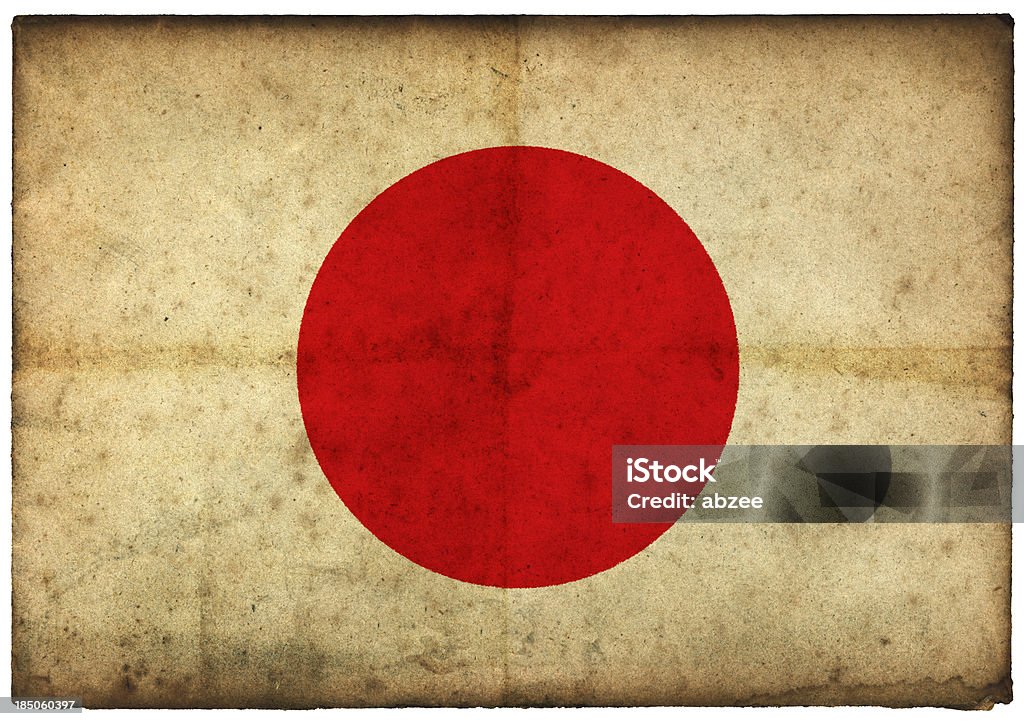 Grunge Bandeira do Japão em jogo edged antigo Cartão Postal - Royalty-free Antigo Foto de stock
