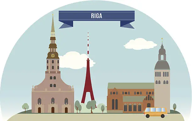 Vector illustration of Riga