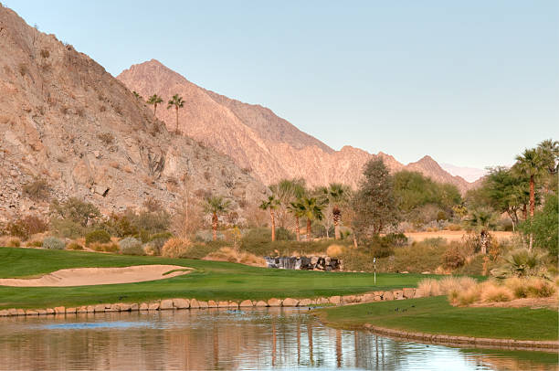 istock Lush green golf course in the Palm Springs desert 185060631