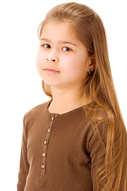 istock Casual Little Girl posing on white 185060709