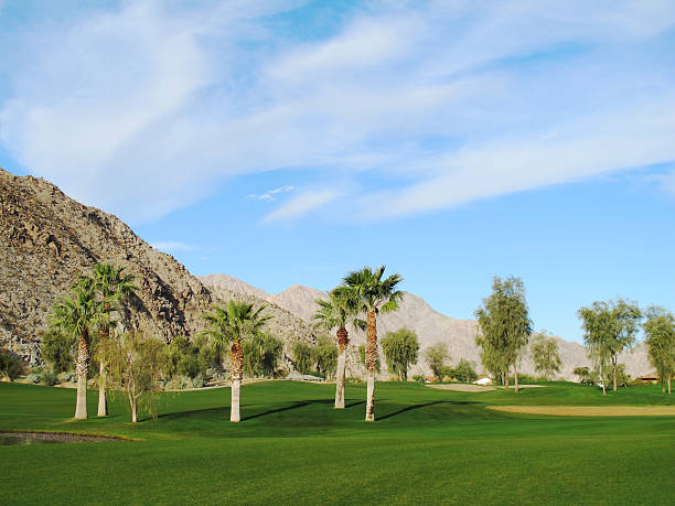 istock Lush green golf course in the Palm Springs desert 185060797