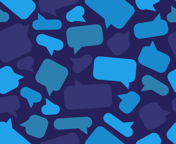 Seamless Talking Speech Bubble Conversation Chatting Teamwork GPT Background Seamless repeating tileable talking chatting speech bubble chat forum conversation chatbot AI conversation online messaging design background chat bubble stock illustrations