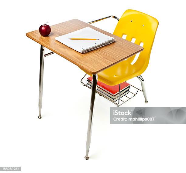 Schoolschreibtisch Stockfoto und mehr Bilder von Ansicht aus erhöhter Perspektive - Ansicht aus erhöhter Perspektive, Bildung, Schreibtisch