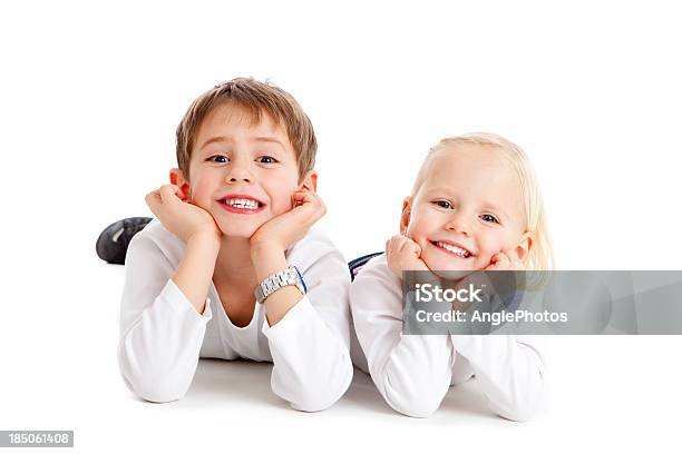 Two Cute Children Grin Stock Photo - Download Image Now - Child, Girls, Boys