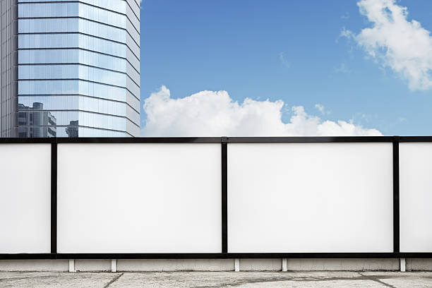 Blank billboards on street.