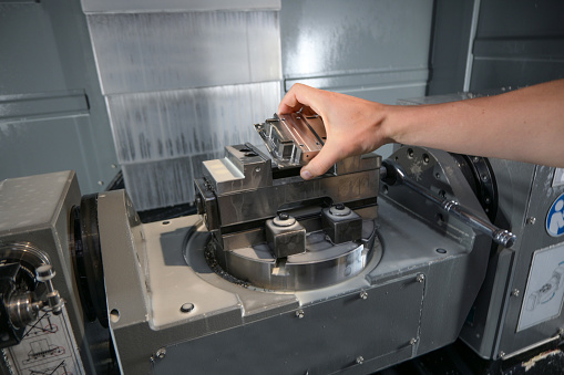 clamping of iron in a cnc machine.