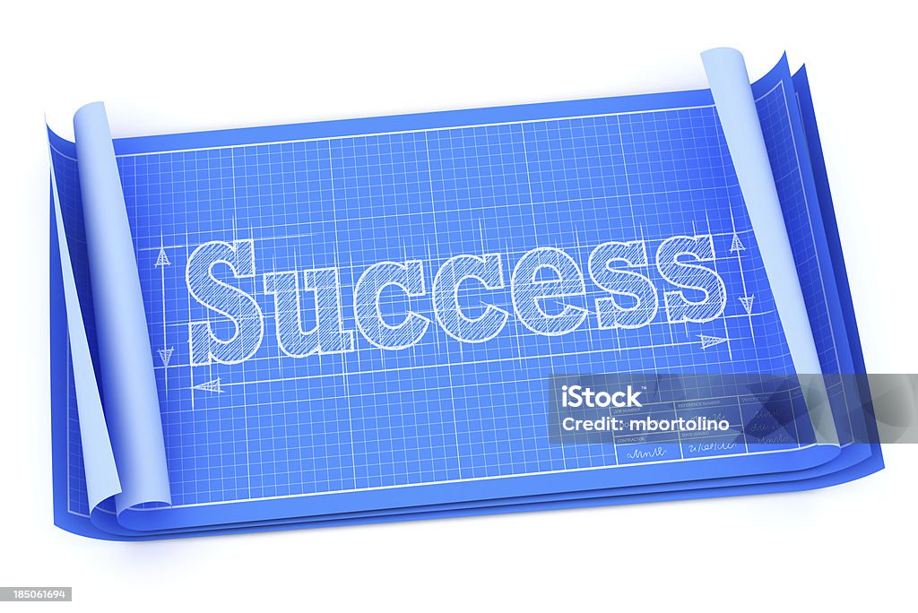 Modello concetto-piano per il successo - Foto stock royalty-free di Cianografia