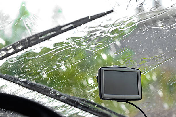 istock Rainly day in car and global positioning system 185061695