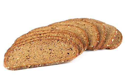 Top view of a serving of organic whole wheat crackers isolated on a white background.