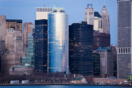 New York financial district skyline