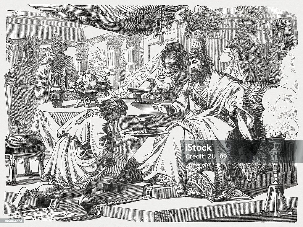 Fragt Nehemiah Artaxerxes (Nehemiah 2 - Lizenzfrei Altes Testament Stock-Illustration