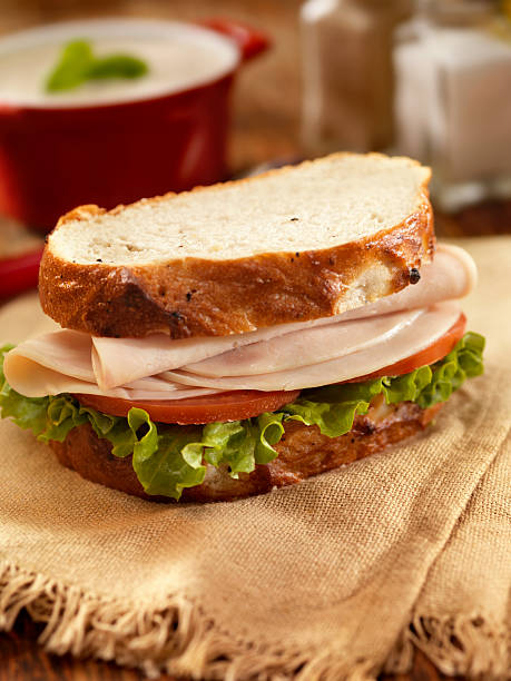 istock Turkey Sandwich with Mushroom Soup 185063656