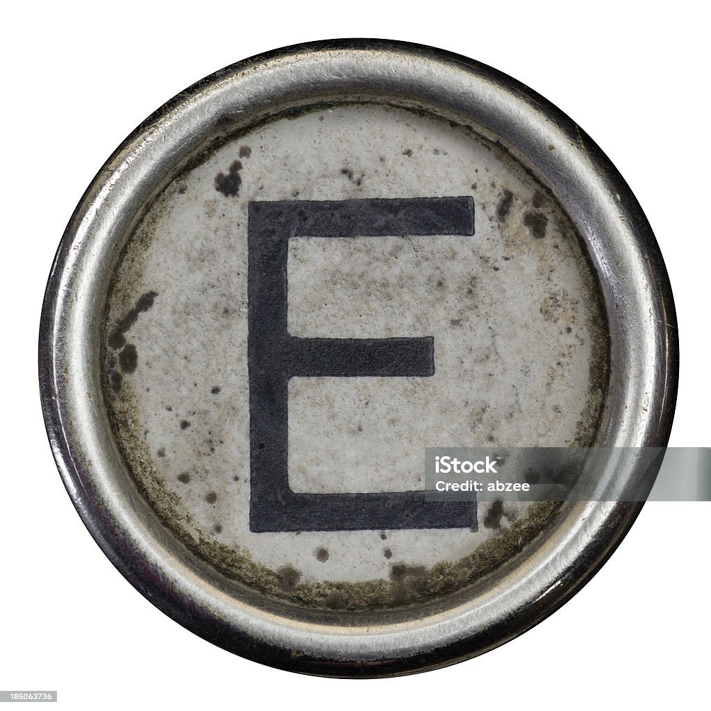 Tasto E di un alfabeto da grungey macchina da scrivere - Foto stock royalty-free di Alfabeto