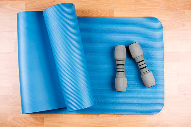 Yoga mat stock photo