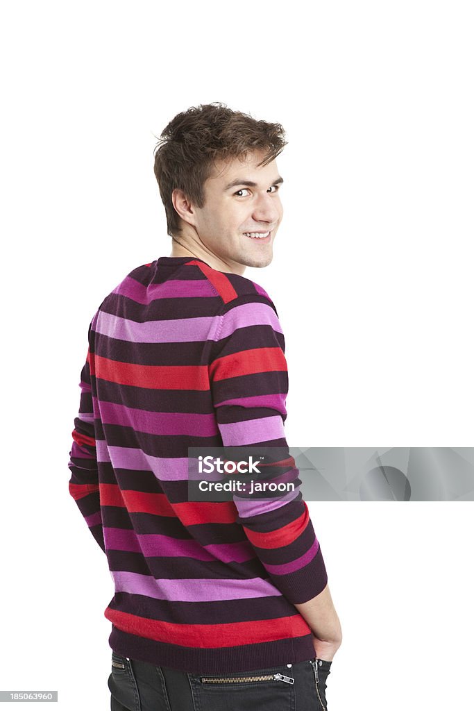 Junger gut aussehend Mann in farbenfrohen Pullover - Lizenzfrei 18-19 Jahre Stock-Foto
