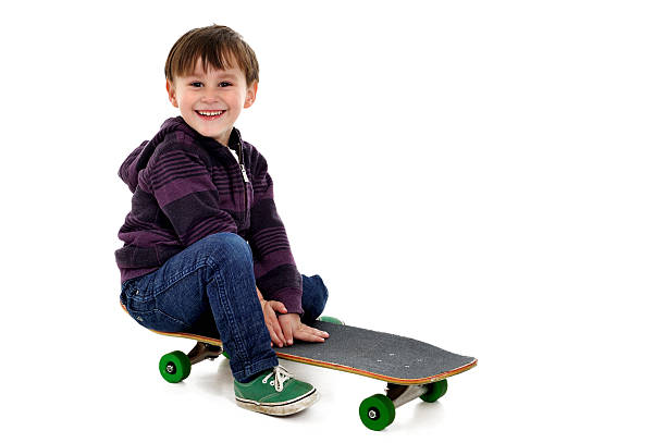 istock Happy Little Boy with Skateboard 185064379