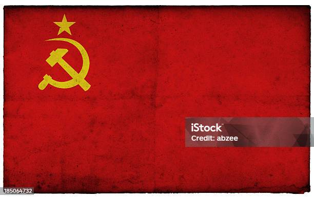 Grunge Ex Unione Sovietica Bandiera Sulla Vecchia Cartolina Con Bordo Grezzo - Fotografie stock e altre immagini di Ex Unione Sovietica
