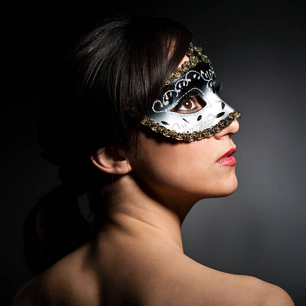 istock Beautiful female with Venetian Mask 185065146