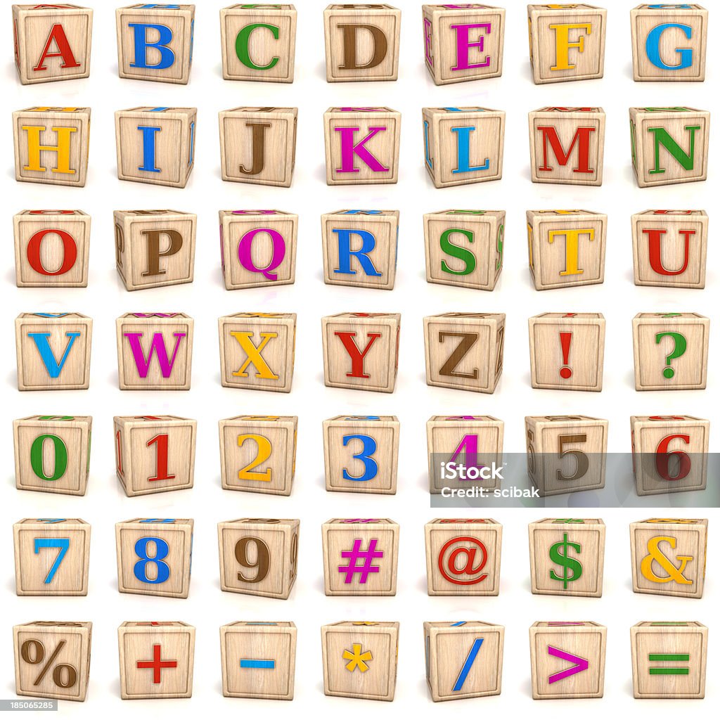 Blocs de l'Alphabet lettres et des chiffres - Photo de Jeu de construction libre de droits