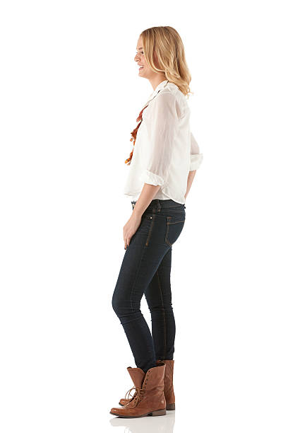 Profile of a happy woman standing