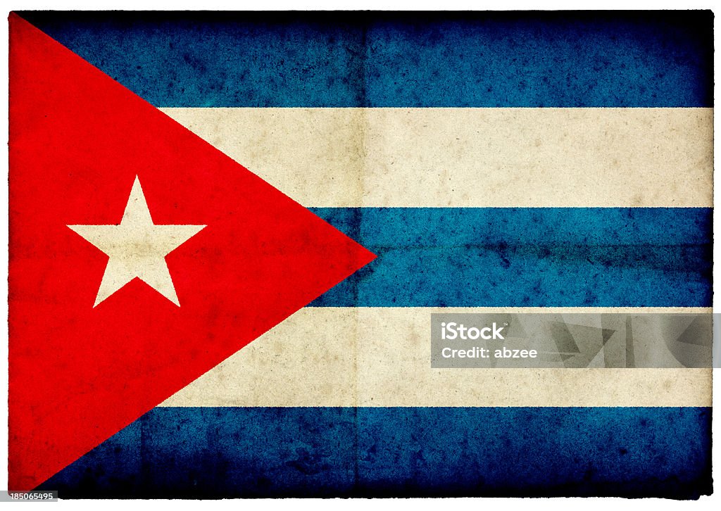 Grunge Cuban Flag on rough edged old postcard Grunge Cuban Flag on rough edged old postcard - part of a full range of ephemera for the 2012 London Games.For more of this series please see this lightbox Backgrounds Stock Photo