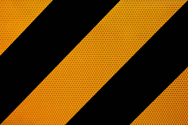 Black and Orange Reflective Road Sign with honeycomb pattern