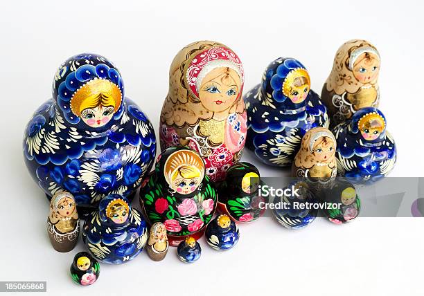 Babushka Nesting Dolls Stock Photo - Download Image Now - Babushka, Blue, Color Image
