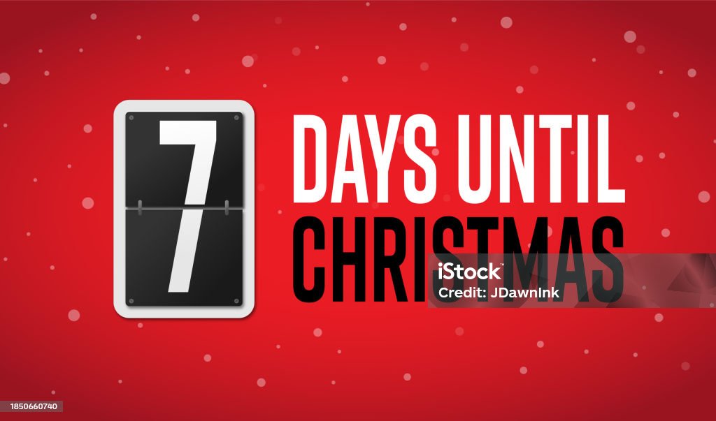 Countdown Numbers 7 7 Days Until Christmas Countdown With Number Flip Counter Web Banner ...