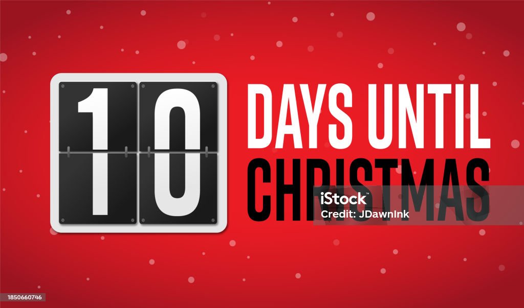 10 Days Until Christmas Countdown With Number Flip Counter Web Banner 10 Days To Christmas