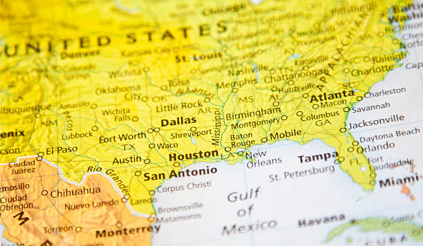 Map of Houston area Map of Texas corpus christi map stock pictures, royalty-free photos & images