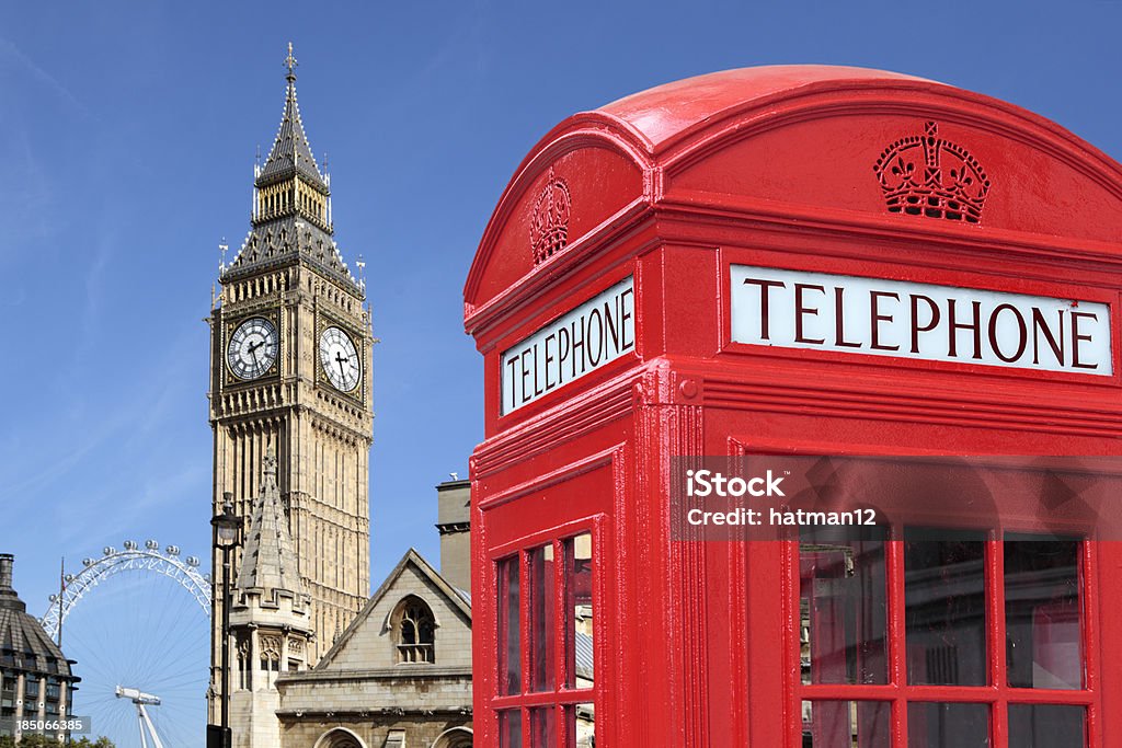Tradycyjnych czerwona budka telefoniczna i Big Ben - Zbiór zdjęć royalty-free (Czerwona budka telefoniczna)