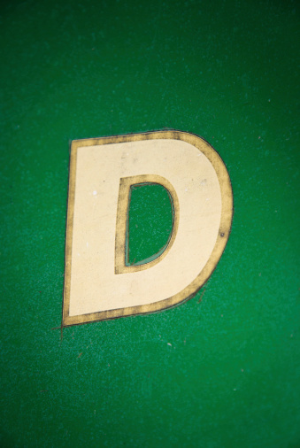 Letter D on green background