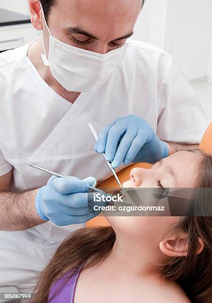 Giovane Ragazza In Dentista - Fotografie stock e altre immagini di Ambulatorio dentistico - Ambulatorio dentistico, Apparecchiatura odontoiatrica, Attrezzatura