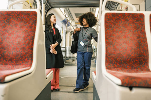 istock Two female registered nurses on the street car 1850681997