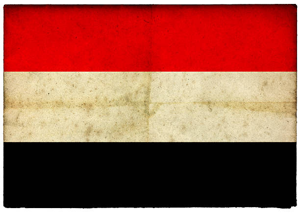 istock Grunge Yemen Flag on rough edged old postcard 185068361
