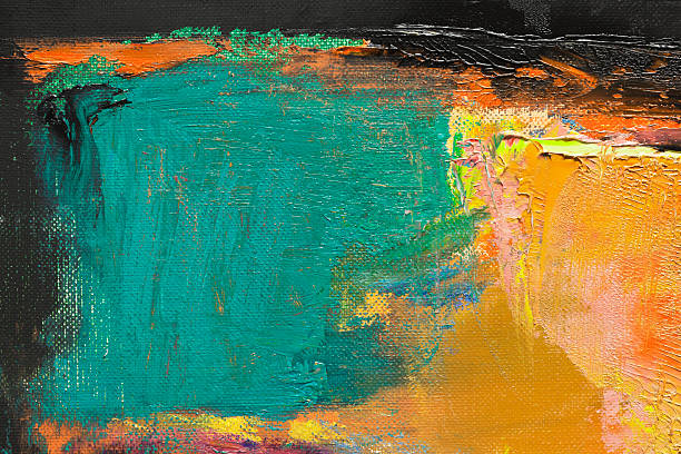 istock Abstract painted green and orange art backgrounds. 185068738