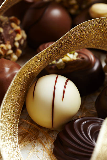 istock Pieces of chocolate  with decoration 185068776