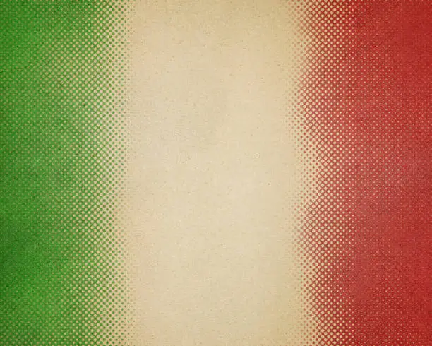 Photo of paper with green and red halftone