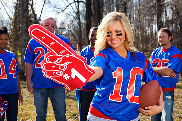 Beautiful female football fan  tailgate party photos stock pictures, royalty-free photos & images