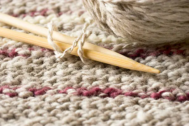 "Close up of knitting utensils, shallow DOF.KNITTER`S WORLD"