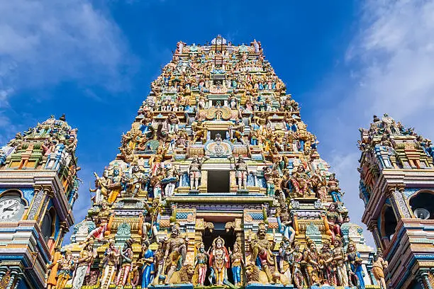 "part of traditional Hindu Temple in Colombo, Sri Lanka, Asia"