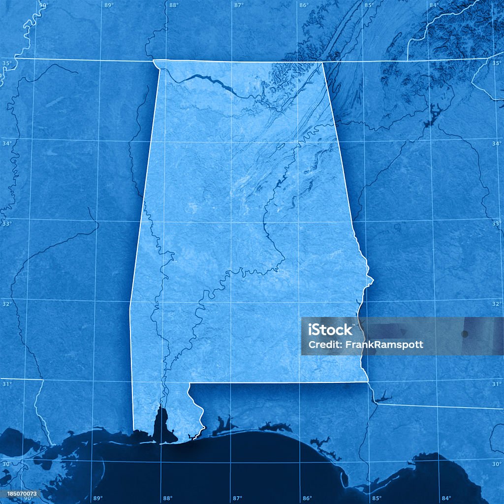 Alabama Topographic mapa - Royalty-free Alabama Foto de stock