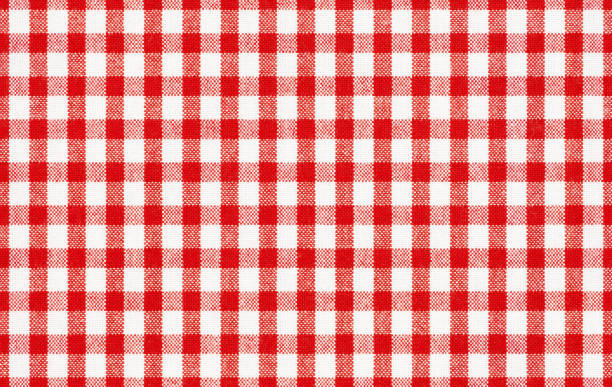 Seamless gingham tablecloth stock photo