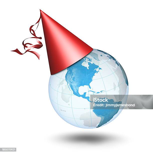 Photo libre de droit de Terre Fêteamériques Hémisphère Occidental banque d'images et plus d'images libres de droit de Chapeau de fête - Chapeau de fête, Fête, Globe terrestre