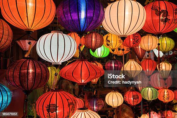 Asian Silk Chinese Lanterns Stock Photo - Download Image Now - Art, Art And Craft, Art Product