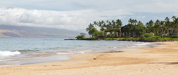 istock Empty Wailea Beach panorama, South Maui, Hawaii 185072645