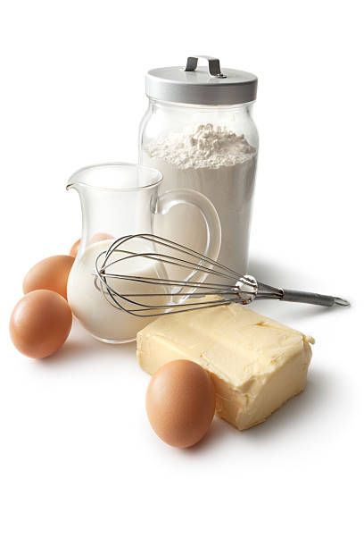 istock Baking Ingredients: Eggs, Whisk, Milk and Flour 185072795